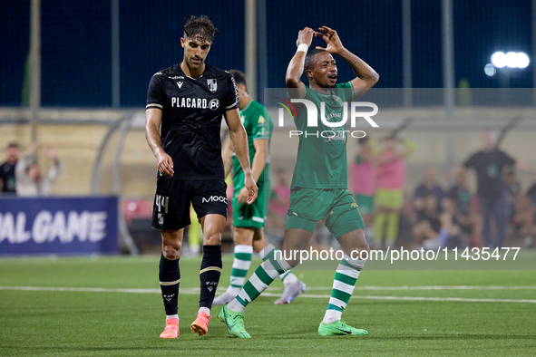 Kemar Reid is reacting during the UEFA Europa Conference League, Second Qualifying Round, 1st Leg soccer match between Floriana and Vitoria...