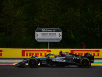 Lewis Hamilton of Mercedes-AMG Petronas F1 Team is driving his single-seater after the free practice of the Belgian GP, the 14th race of the...