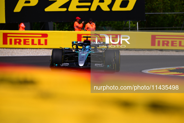 George Russell of Mercedes-AMG Petronas is driving his single-seater after the free practice of the Belgian GP, the 14th race of the Formula...