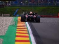 Max Verstappen of Red Bull Racing Honda is driving his single-seater after the free practice of the Belgian GP, the 14th race of the Formula...