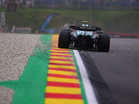 Fernando Alonso of Aston Martin Cognizant F1 Team is driving his single-seater after the free practice of the Belgian GP, the 14th race of t...