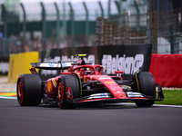 Carlos Sainz of Scuderia Ferrari is driving his single-seater after the free practice of the Belgian GP, the 14th race of the Formula 1 Worl...