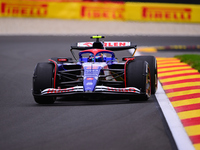 Yuki Tsunoda of Visa Cash-Up Racing Bulls is driving his single-seater after the free practice of the Belgian GP, the 14th race of the Formu...