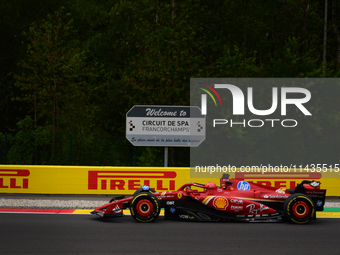 Charles Leclerc of Scuderia Ferrari is driving his single-seater after the free practice of the Belgian GP, the 14th race of the Formula 1 W...