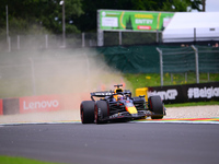 Max Verstappen of Red Bull Racing Honda is driving his single-seater after the free practice of the Belgian GP, the 14th race of the Formula...