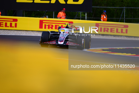 Niko Hulkenberg of Haas F1 Team is driving his single-seater after the free practice of the Belgian GP, the 14th race of the Formula 1 World...