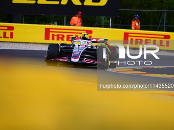 Niko Hulkenberg of Haas F1 Team is driving his single-seater after the free practice of the Belgian GP, the 14th race of the Formula 1 World...