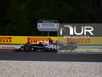 Niko Hulkenberg of Haas F1 Team is driving his single-seater after the free practice of the Belgian GP, the 14th race of the Formula 1 World...