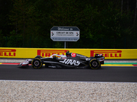 Niko Hulkenberg of Haas F1 Team is driving his single-seater after the free practice of the Belgian GP, the 14th race of the Formula 1 World...