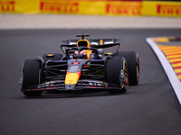 Max Verstappen of Red Bull Racing Honda is driving his single-seater after the free practice of the Belgian GP, the 14th race of the Formula...