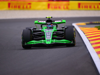 Guanyu Zhou of Stake F1 Team Sauber is driving his single-seater after the free practice of the Belgian GP, the 14th race of the Formula 1 W...