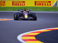 Max Verstappen of Red Bull Racing Honda is driving his single-seater after the free practice of the Belgian GP, the 14th race of the Formula...