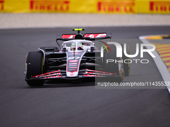 Niko Hulkenberg of Haas F1 Team is driving his single-seater after the free practice of the Belgian GP, the 14th race of the Formula 1 World...