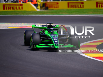 Valtteri Bottas of Stake F1 Team is driving his single-seater after the free practice of the Belgian GP, the 14th race of the Formula 1 Worl...