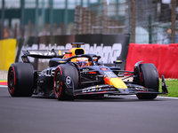 Max Verstappen of Red Bull Racing Honda is driving his single-seater after the free practice of the Belgian GP, the 14th race of the Formula...