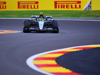 Lewis Hamilton of Mercedes-AMG Petronas F1 Team is driving his single-seater after the free practice of the Belgian GP, the 14th race of the...