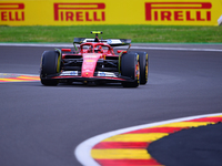 Carlos Sainz of Scuderia Ferrari is driving his single-seater after the free practice of the Belgian GP, the 14th race of the Formula 1 Worl...