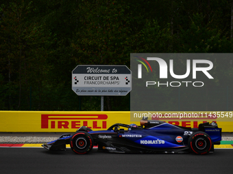 Alexander Albon of Williams F1 Team is driving his single-seater after the free practice of the Belgian GP, the 14th race of the Formula 1 W...