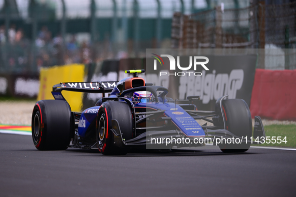 Logan Sergeant of Williams Racing is driving his single-seater after the free practice of the Belgian GP, the 14th race of the Formula 1 Wor...