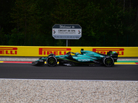 Lance Stroll of Aston Martin Cognizant F1 Team is driving his single-seater after the free practice of the Belgian GP, the 14th race of the...