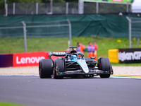 George Russell of Mercedes-AMG Petronas is driving his single-seater after the free practice of the Belgian GP, the 14th race of the Formula...