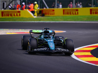 Lance Stroll of Aston Martin Cognizant F1 Team is driving his single-seater after the free practice of the Belgian GP, the 14th race of the...