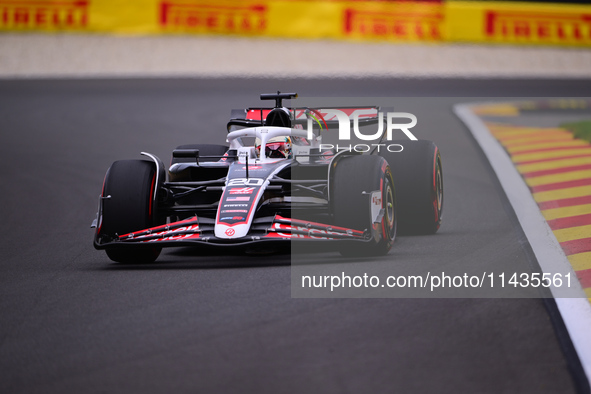 Kevin Magnussen of Haas F1 Team is driving his single-seater after the free practice of the Belgian GP, the 14th race of the Formula 1 World...