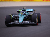 Fernando Alonso of Aston Martin Cognizant F1 Team is driving his single-seater after the free practice of the Belgian GP, the 14th race of t...