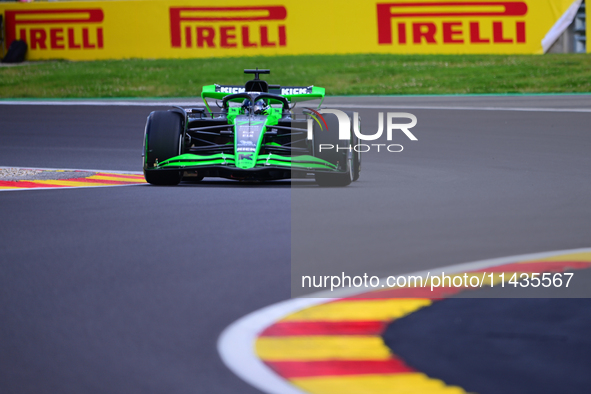 Valtteri Bottas of Stake F1 Team is driving his single-seater after the free practice of the Belgian GP, the 14th race of the Formula 1 Worl...