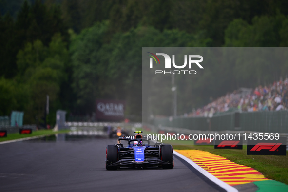 Logan Sergeant of Williams Racing is driving his single-seater after the free practice of the Belgian GP, the 14th race of the Formula 1 Wor...