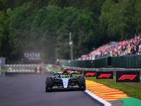 Lewis Hamilton of Mercedes-AMG Petronas F1 Team is driving his single-seater after the free practice of the Belgian GP, the 14th race of the...