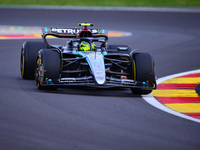 Lewis Hamilton of Mercedes-AMG Petronas F1 Team is driving his single-seater after the free practice of the Belgian GP, the 14th race of the...