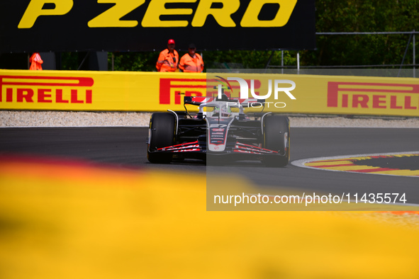 Niko Hulkenberg of Haas F1 Team is driving his single-seater after the free practice of the Belgian GP, the 14th race of the Formula 1 World...