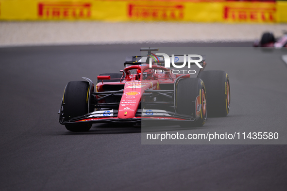 Charles Leclerc of Scuderia Ferrari is driving his single-seater after the free practice of the Belgian GP, the 14th race of the Formula 1 W...