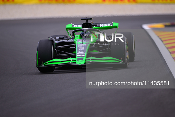 Valtteri Bottas of Stake F1 Team is driving his single-seater after the free practice of the Belgian GP, the 14th race of the Formula 1 Worl...