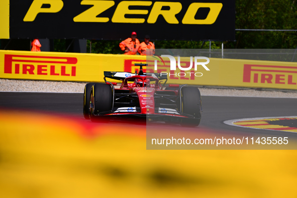 Charles Leclerc of Scuderia Ferrari is driving his single-seater after the free practice of the Belgian GP, the 14th race of the Formula 1 W...