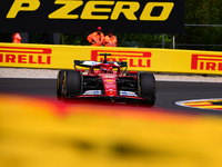 Charles Leclerc of Scuderia Ferrari is driving his single-seater after the free practice of the Belgian GP, the 14th race of the Formula 1 W...