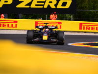 Max Verstappen of Red Bull Racing Honda is driving his single-seater after the free practice of the Belgian GP, the 14th race of the Formula...