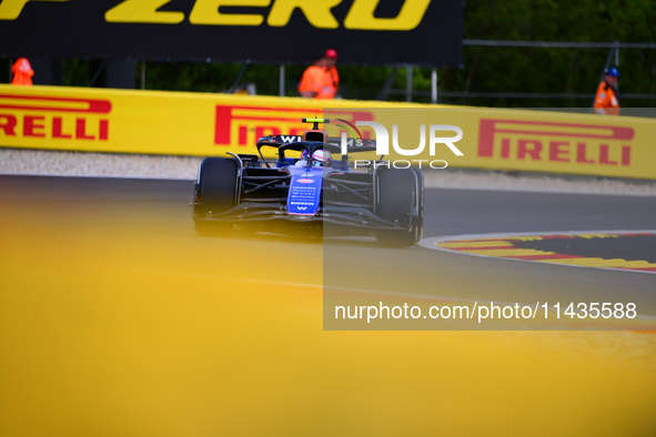 Logan Sergeant of Williams Racing is driving his single-seater after the free practice of the Belgian GP, the 14th race of the Formula 1 Wor...