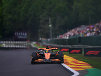 Oscar Piastri of McLaren F1 Team is driving his single-seater after the free practice of the Belgian GP, the 14th race of the Formula 1 Worl...