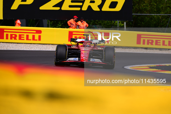 Charles Leclerc of Scuderia Ferrari is driving his single-seater after the free practice of the Belgian GP, the 14th race of the Formula 1 W...