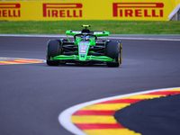 Guanyu Zhou of Stake F1 Team Sauber is driving his single-seater after the free practice of the Belgian GP, the 14th race of the Formula 1 W...