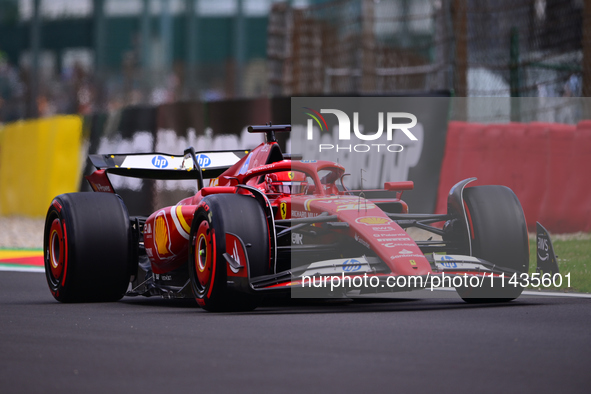 Charles Leclerc of Scuderia Ferrari is driving his single-seater after the free practice of the Belgian GP, the 14th race of the Formula 1 W...