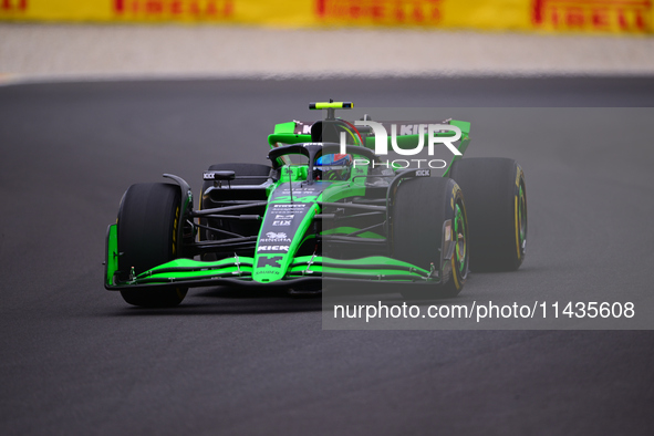 Guanyu Zhou of Stake F1 Team Sauber is driving his single-seater after the free practice of the Belgian GP, the 14th race of the Formula 1 W...