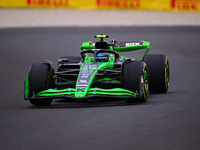 Guanyu Zhou of Stake F1 Team Sauber is driving his single-seater after the free practice of the Belgian GP, the 14th race of the Formula 1 W...