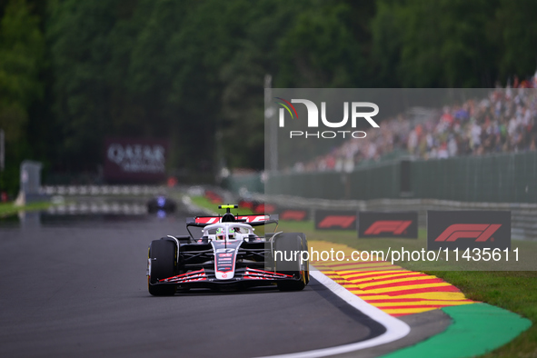 Niko Hulkenberg of Haas F1 Team is driving his single-seater after the free practice of the Belgian GP, the 14th race of the Formula 1 World...