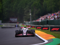 Niko Hulkenberg of Haas F1 Team is driving his single-seater after the free practice of the Belgian GP, the 14th race of the Formula 1 World...