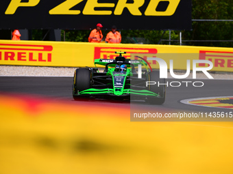 Guanyu Zhou of Stake F1 Team Sauber is driving his single-seater after the free practice of the Belgian GP, the 14th race of the Formula 1 W...