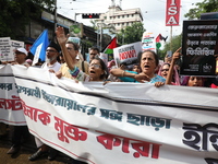 Indians for Palestine group members are shouting slogans during a protest, amid the ongoing conflict in Gaza between Israel and Hamas, in Ko...