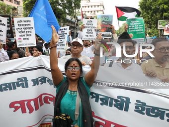 Indians for Palestine group members are shouting slogans during a protest, amid the ongoing conflict in Gaza between Israel and Hamas, in Ko...